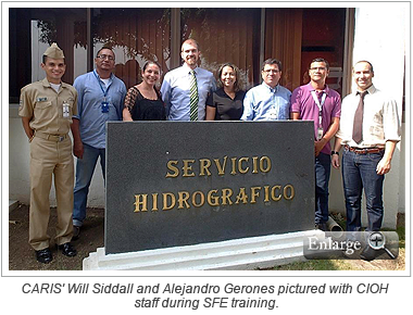 CARIS' Will Siddall and Alejandro Gerones pictured with CIOH staff during SFE training.